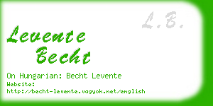 levente becht business card